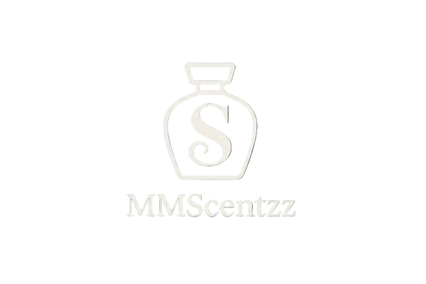 Logo of MMScentzz with a stylized bottle and letter 'S' on a white background